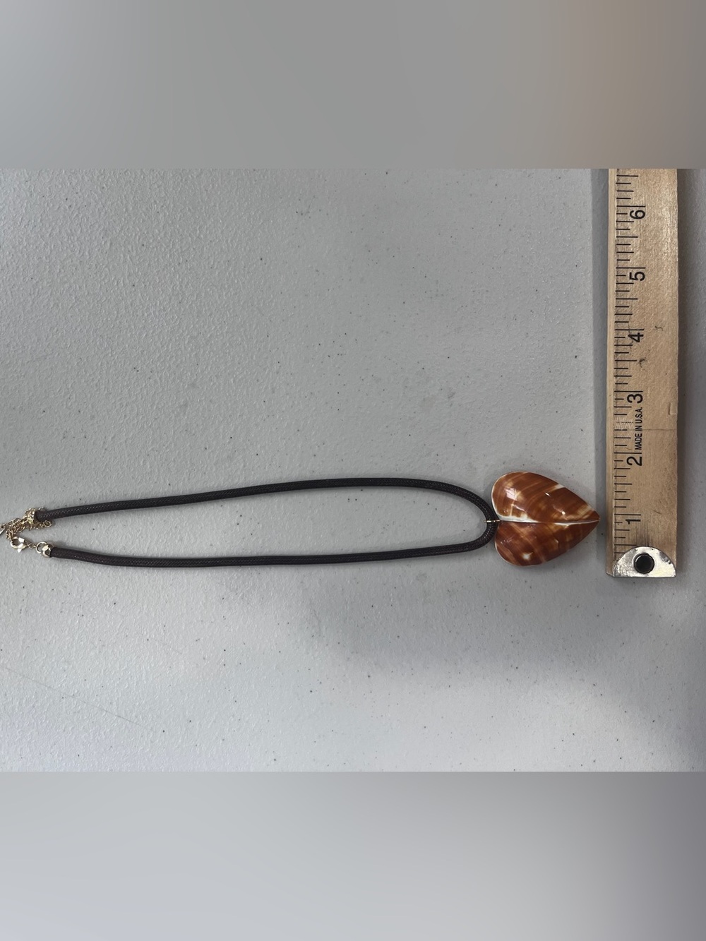 Anthropologie Brown heart Pendant Cord Statement Necklace - Picture 5 of 5